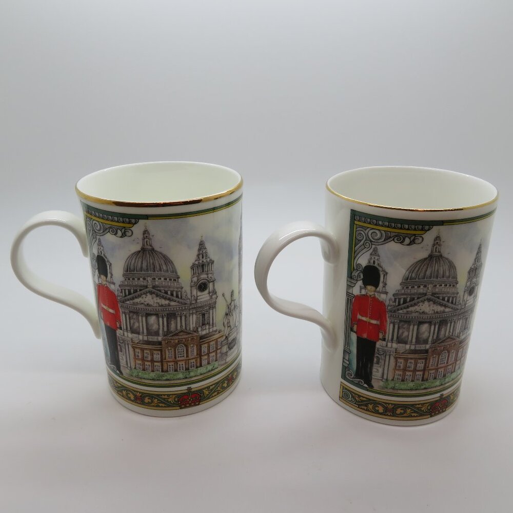 James Sadler Bone China Mug Set 2 England Horse Guards